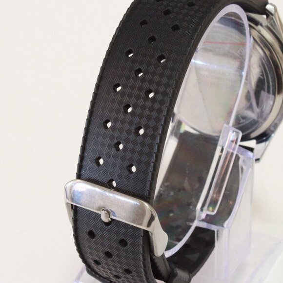 Men's Contemporary Sport watch Black Tropical Rubber Strap Day Date 40mm - Picture 11 of 12